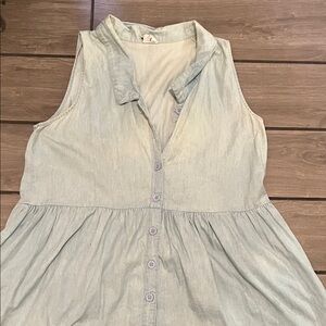 Cotton On Light Blue Sleeveless Button-Front Dress